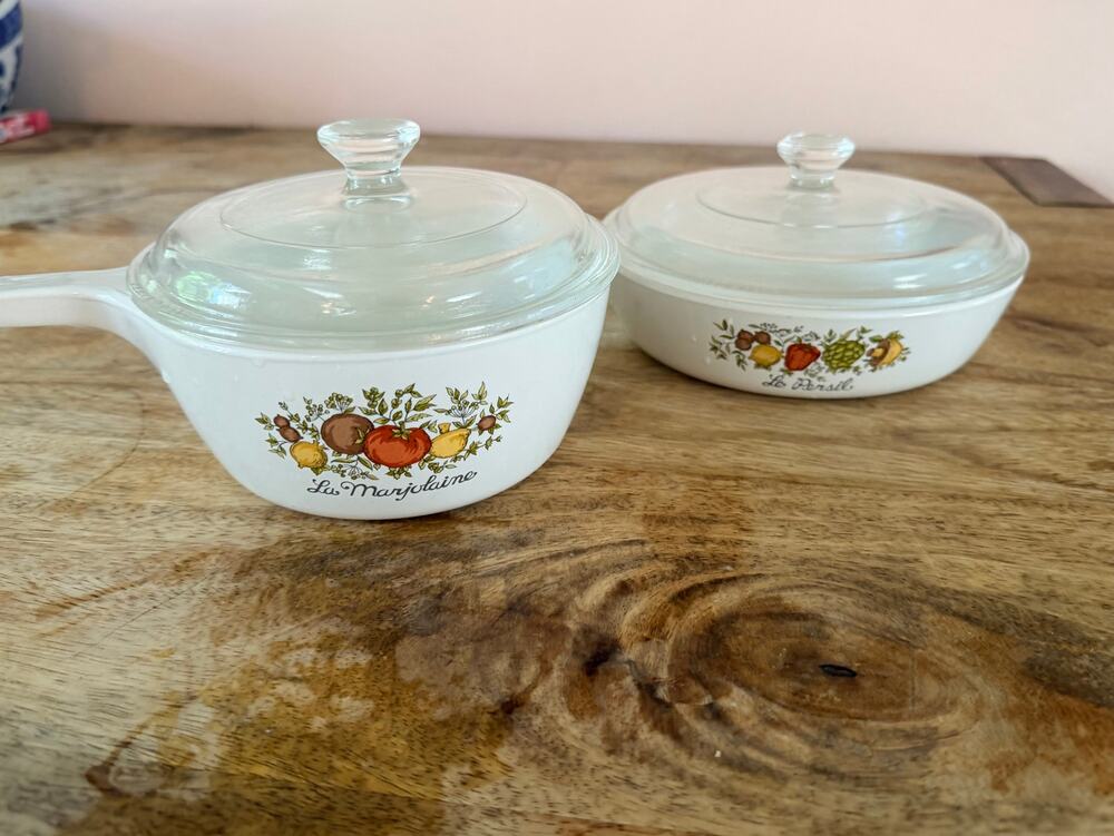 Vintage Corning Ware Spice o Life Menuette Skillet Set with Lids